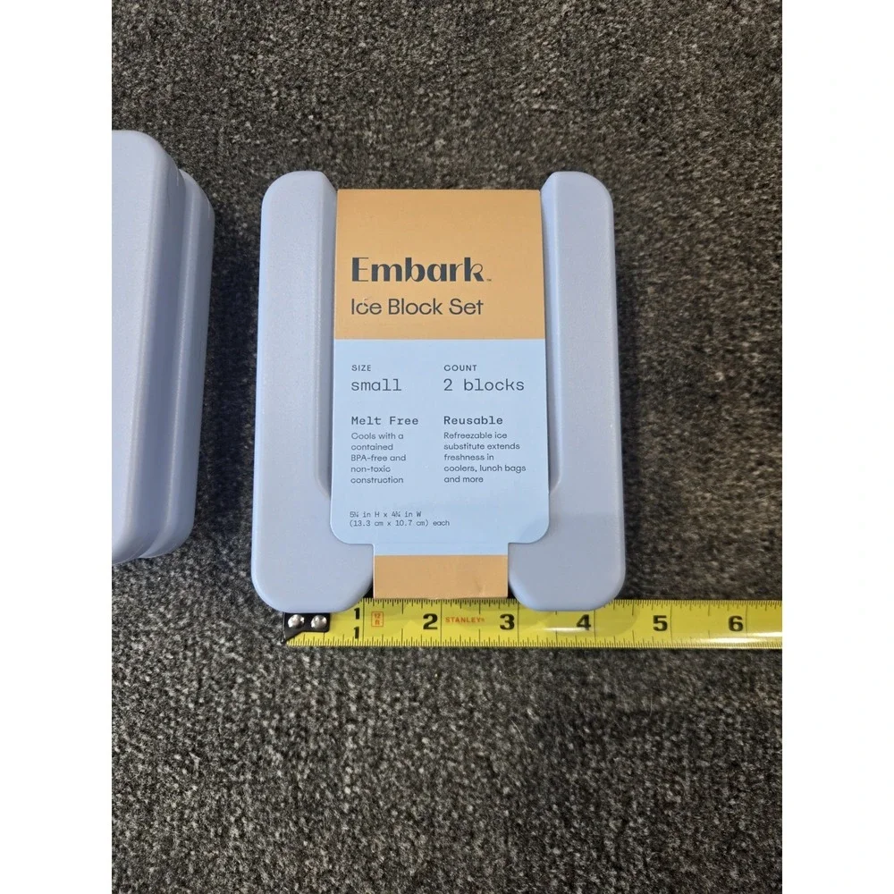 Embark Ice Block Set Small Reusable Cooler Ice Packs 2 Blocks BPA Free NEW